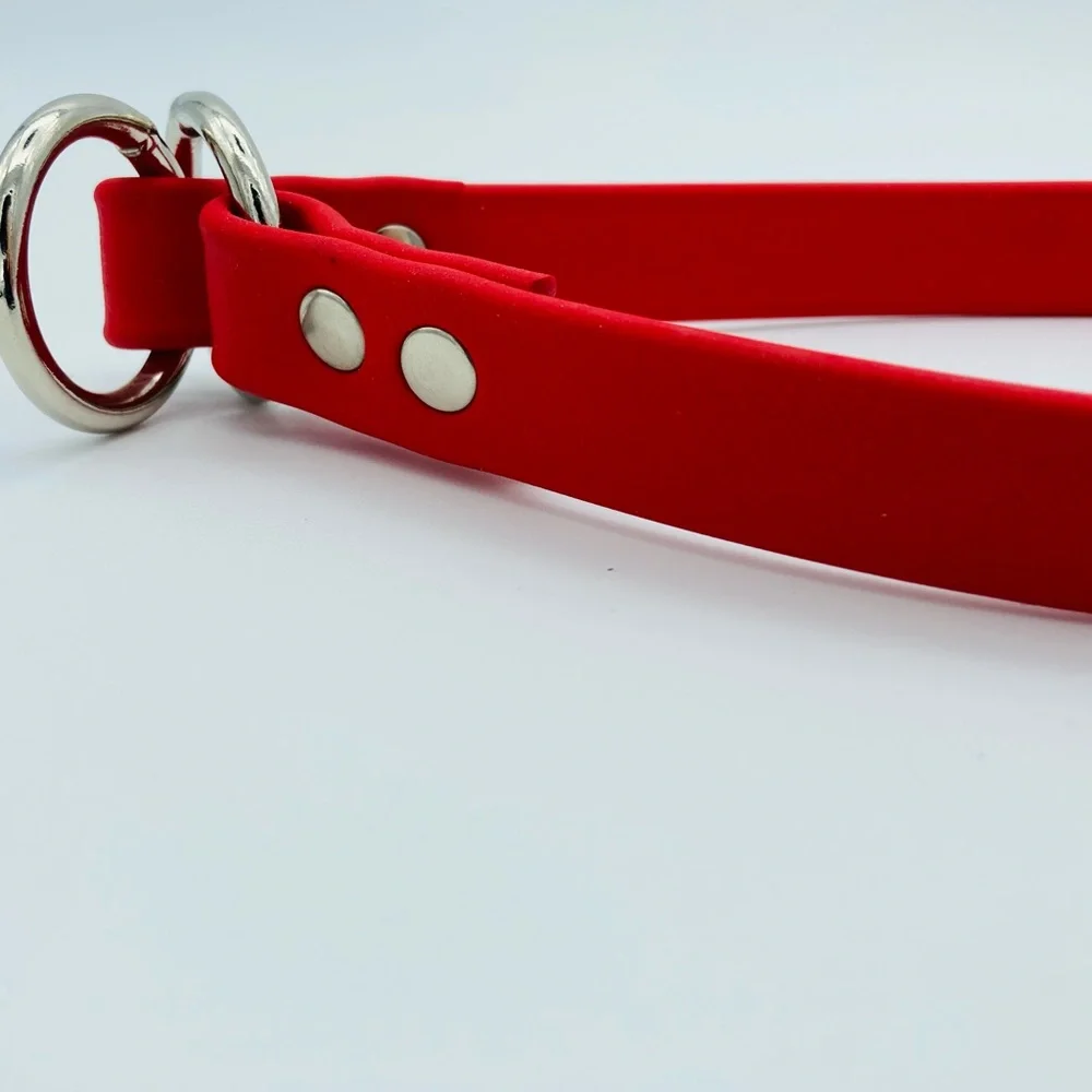 New dog collar red BioThane